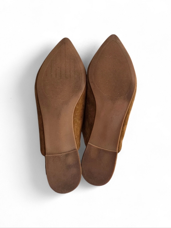 Steve Madden Tan Suede Chain-Trim Mules. - Picture 10 of 11